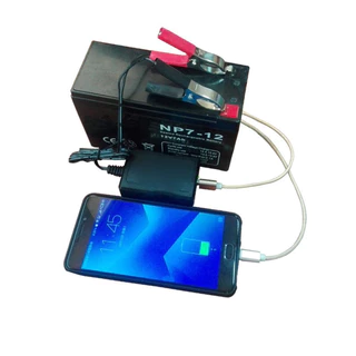 ตัวแปลง DC ที่ชาร์จ DC 5V สําหรับโทรศัพท์มือถือ มีลิปหนีบแบตเตอรี่