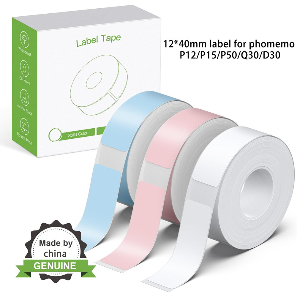 สติกเกอร์เทปฉลากความร้อน แบบใส 12x40 14x30 สําหรับเครื่องพิมพ์ความร้อน P11 P12 P15 P50 B100 D30 HP1 HP3 1 ม้วน