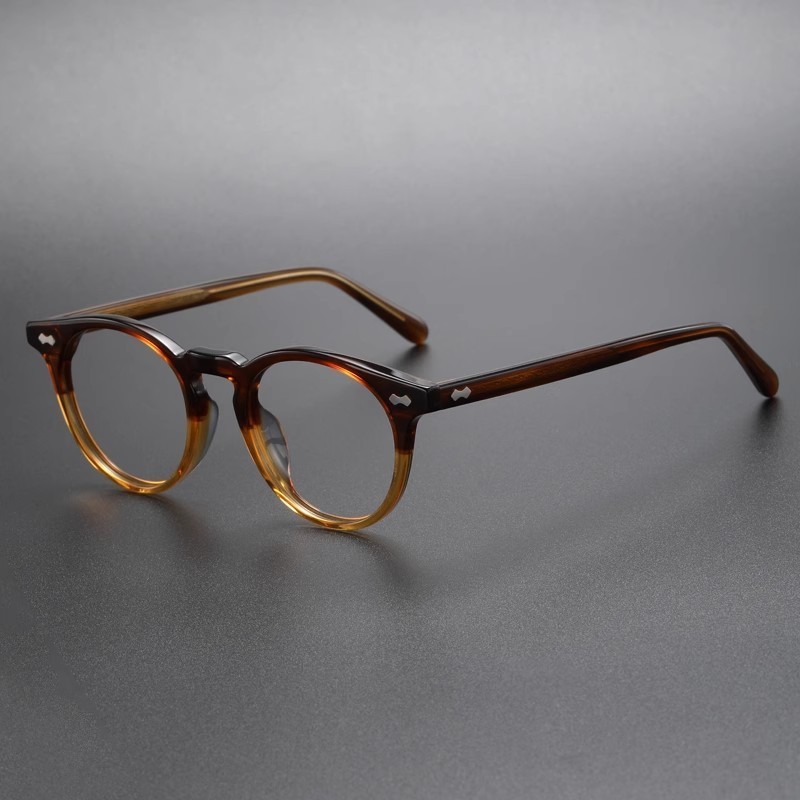 143 มม.รูปไข่กรอบแว่นตาอินเทรนด์ Acetate แว่นตาผู้ชายผู้หญิง Retro แว่นตากรอบ H001
