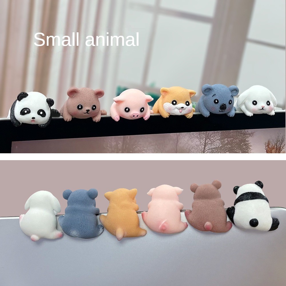 ตุ๊กตาสัตว์ ขนาดเล็ก สร้างสรรค์ สําหรับตกแต่งภายในรถยนต์ คอมพิวเตอร์ ทีวี