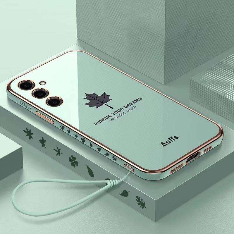 เคส Samsung A55 A54 5G A05 A05S A15 A35 A12 5G ขอบตรง ใบเมเปิ้ล เคสโทรศัพท์ FY