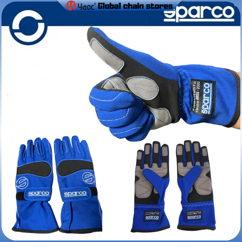Blue off-Road Rally Car Driving Gloves FIA sparcoGloves Racing Gloves Adult and Children Go-Kart Glo