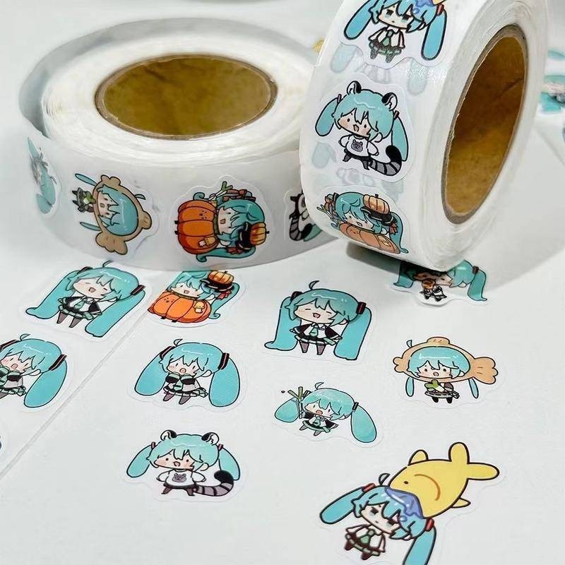 สติกเกอร์ ลายการ์ตูนเกม Hatsune Miku น่ารัก ของขวัญวันเด็ก สําหรับติดตกแต่ง 500 ชิ้น ต่อชุด