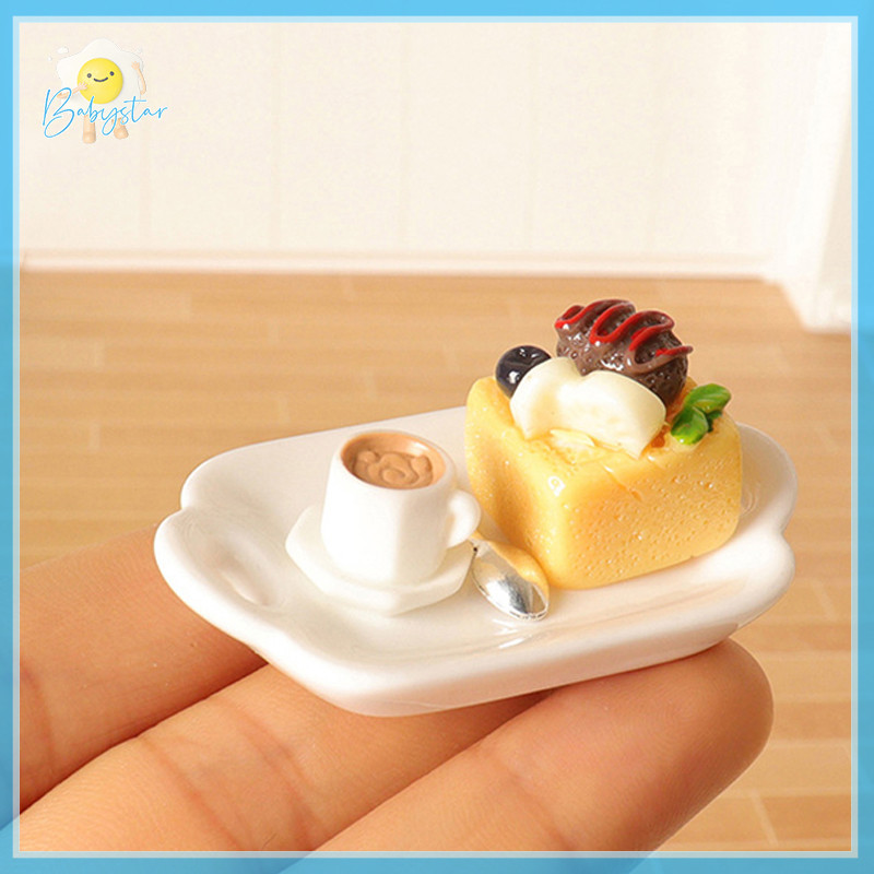 Ithtt> ใหม่ ชุดเค้กกาแฟ ขนมหวาน ชายามบ่าย อาหารจําลอง 1:12 อุปกรณ์เสริม สําหรับตกแต่งบ้านตุ๊กตา ห้องครัว