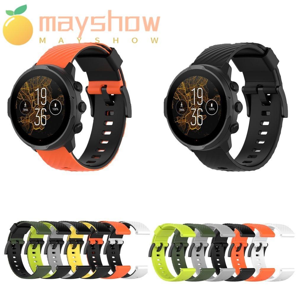 Mayshow สายนาฬิกาข้อมือ ซิลิโคนนิ่ม สองสี สําหรับ Suunto 7 9 baro Spartan Sport Wrist HR