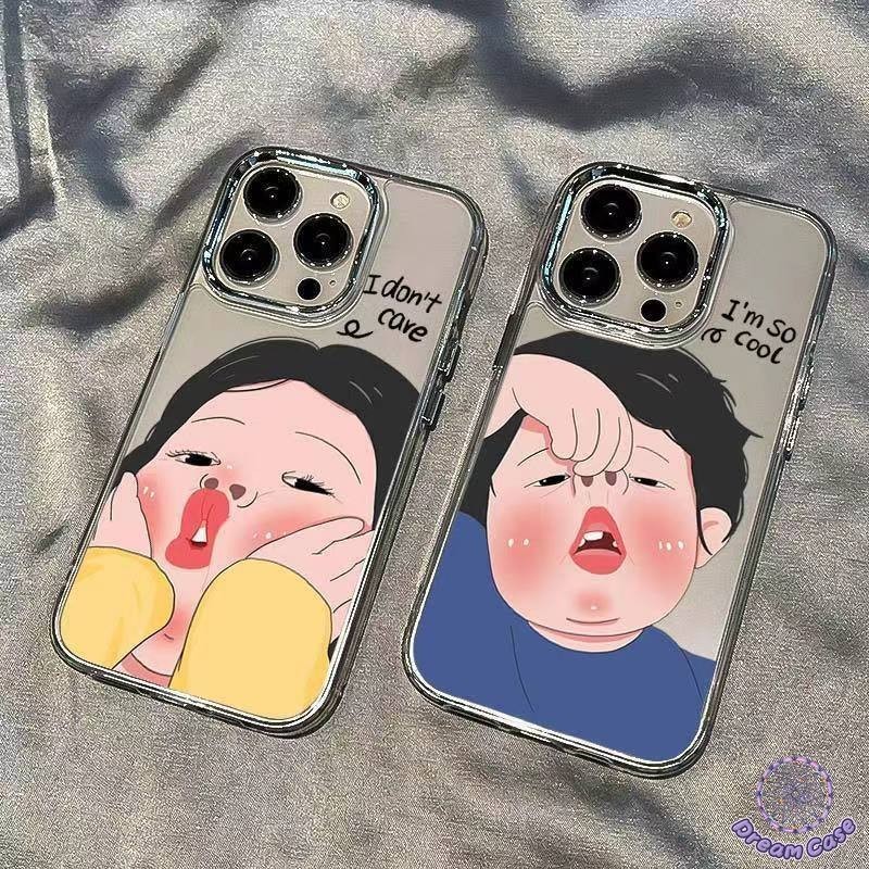 การ์ตูนคู่รักตลกตลกน่ารักเคสโทรศัพท์ tpu อ่อนใช้ได้กับ IPhone 7Plus 11 15 14 13 12 Pro Max 7 8 15 Plus XR X XS Max SE