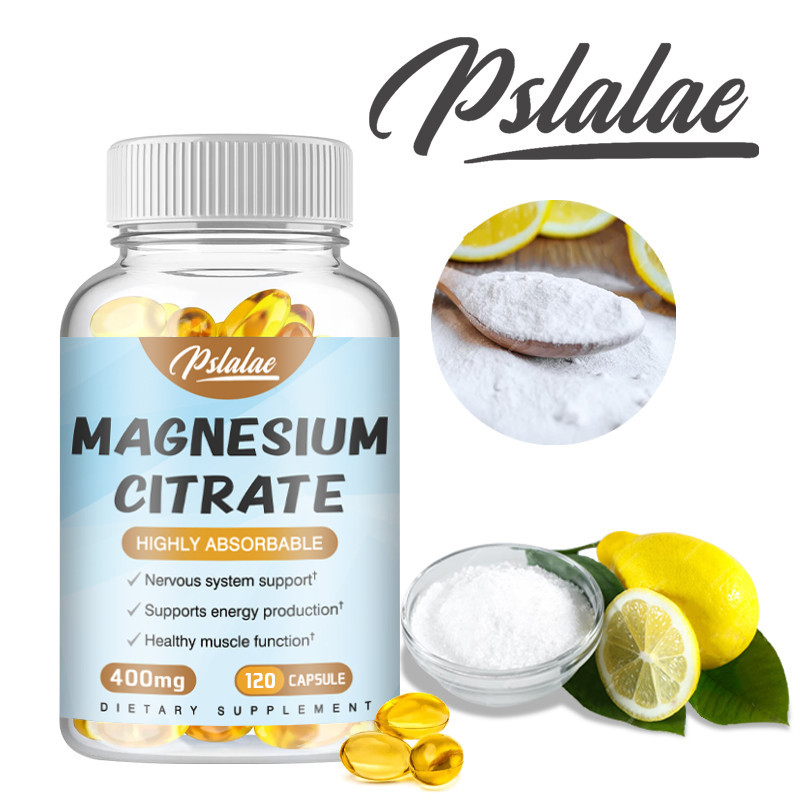 Pslalae Magnesium Citrate 400 มก. - แร่ธาตุแมกนีเซียม เสริมสมรรถภาพสูง รองรับหัวใจ กล้ามเนื้อ และการย่อยอาหาร - ไม่ใช่จีเอ็มโอ