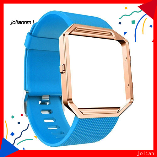 [JM] สายนาฬิกาข้อมือซิลิโคน แบบนิ่ม สีโรสโกลด์ สําหรับ Fitbit Blaze