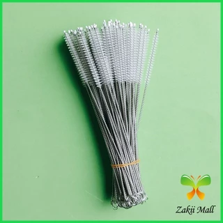 Zakii Mall แปรงล้างหลอดดูด จุกนม ขนไนล่อน ไม่ทำให้เป็นรอย Stainless steel soft straw straw brush