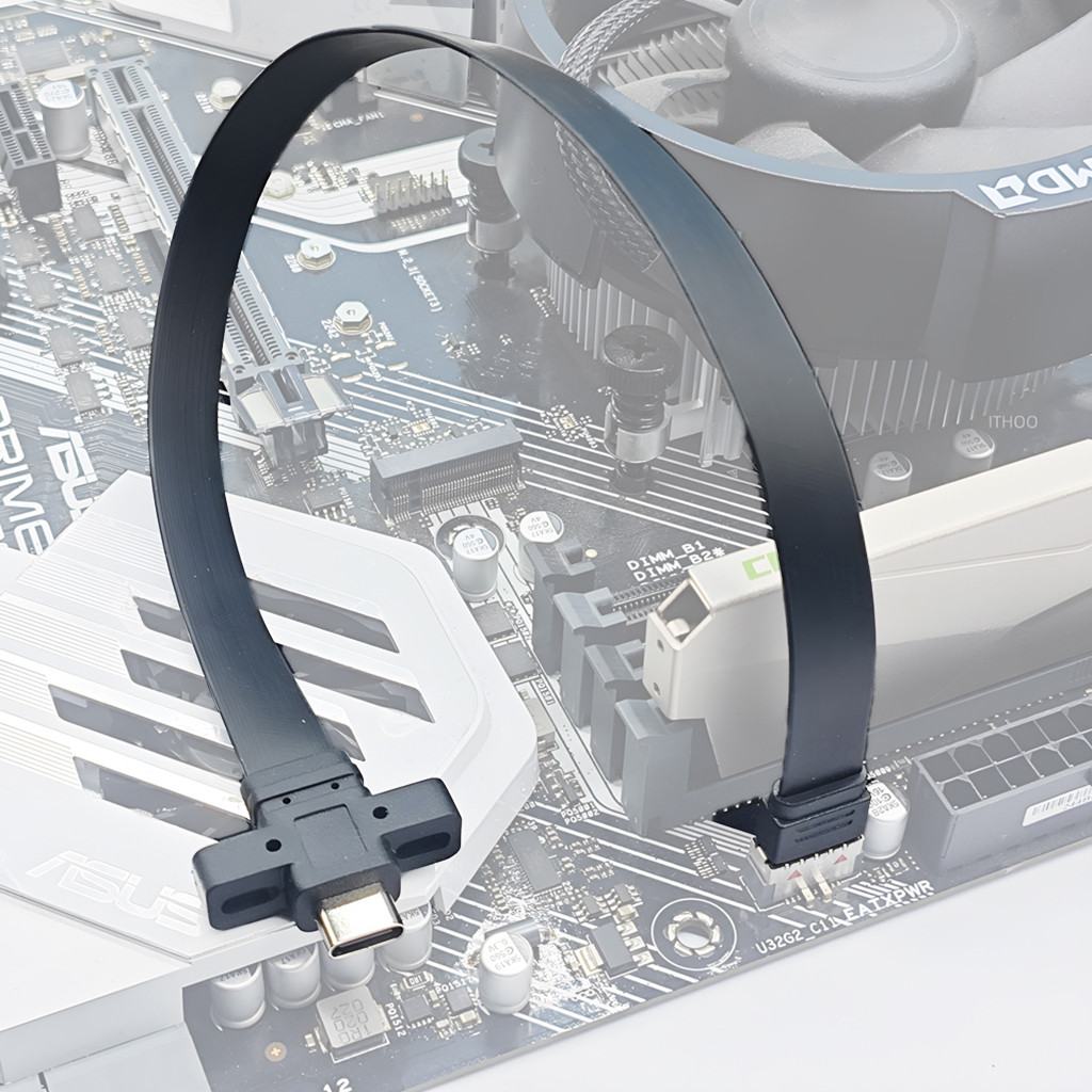 ตัวเชื่อมต่อสายต่อแผงหน้า USB 3.2 Gen2x2 Baffle Cable Type-E To Chassis Type-C ด้านหน้า (A-KEY) หญิง 10Gbps/20Gbps