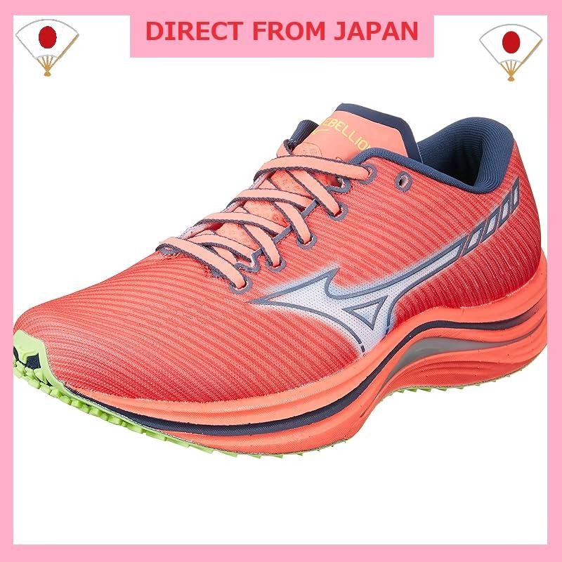[Mizuno] Running Shoes Wave Rebellion Jogging Marathon Sports Training Lightweight Ladies Pink×White