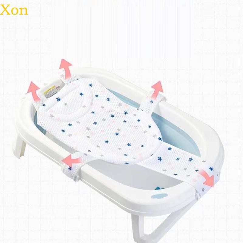 Xon ที่รองอาบน้ําเด็กตาข่าย Pad ทารกแรกเกิดอ่างอาบน้ําที่นั่งสุทธิไม่ลื่นเสื่ออาบน้ําเด็ก