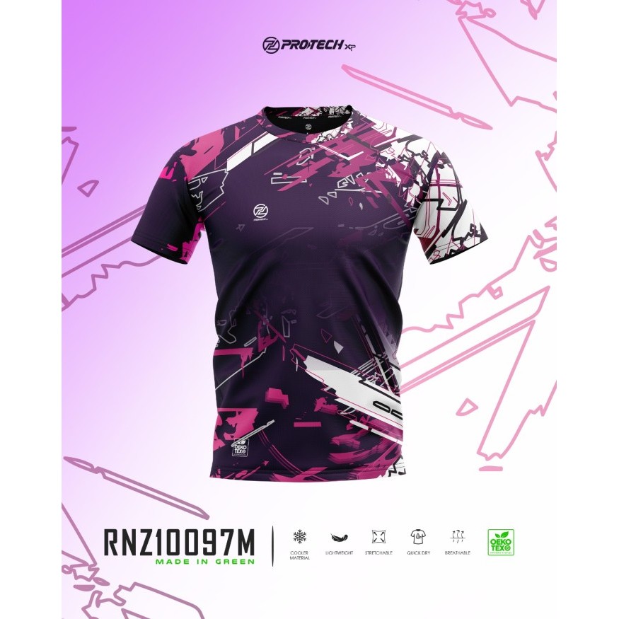 Badminton Tournament Tee PROTECH Badminton Dry Fit Tournament Jersey - RNZ10097M - สีแดง S