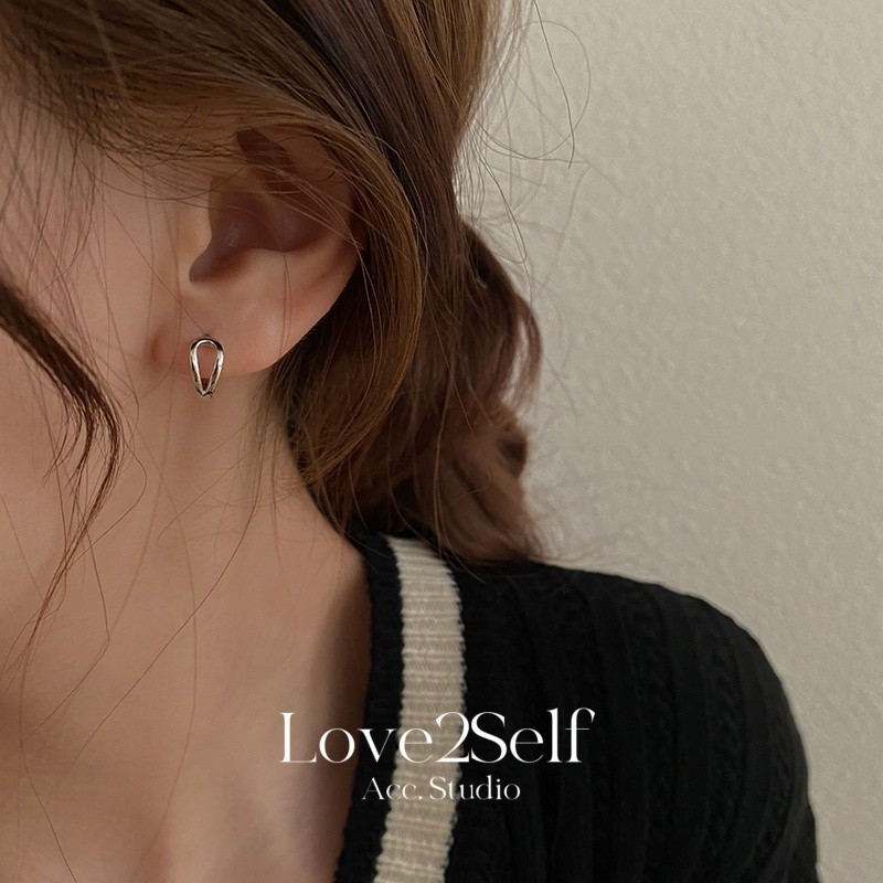 Love2Self E248 Hollow Out Gold Hoop ต่างหูสําหรับผู้หญิงเกาหลีแฟชั่นเครื่องประดับต่างหู