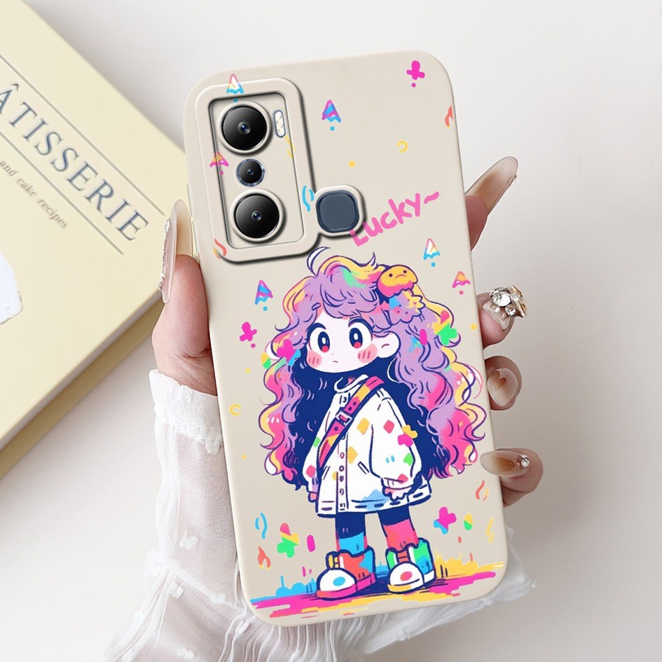 สําหรับ Infinix Hot 20i X665C X665E กรณีออกแบบใหม่แฟชั่นทาสีซิลิโคนนุ่ม Matte ฝาครอบโทรศัพท์สําหรับ Infinix Hot20i 2022 ปลอก - รูปที่ 7