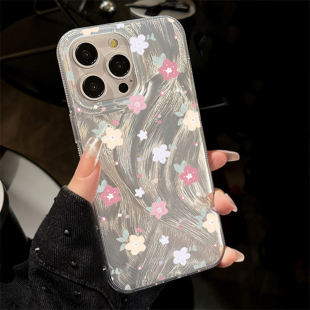 SAMSUNG ดอกไม้ขนาดเล็กการ์ตูนเคสโทรศัพท์สําหรับsamsung S25 S24 S23 S22 S21 Plus Ultra S24 FE S23 FE S21 FE Feather Glossyฝาครอบ