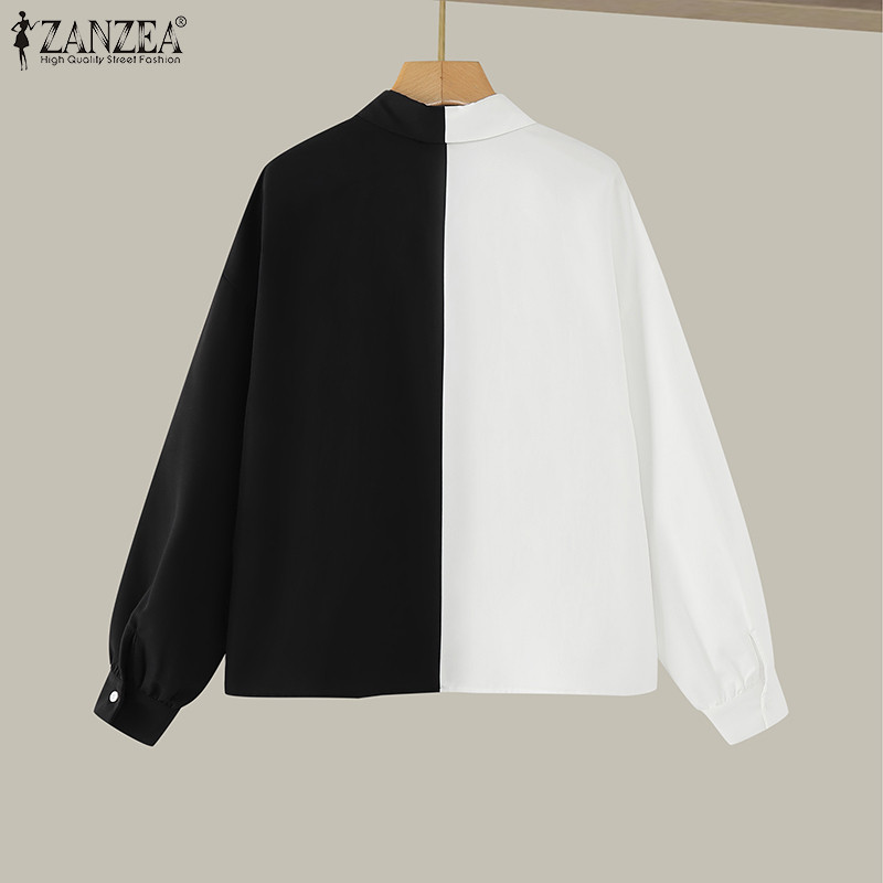 Zanzea เสื้อเชิ้ตแขนยาวทรงหลวมแฟชั่นเกาหลีสําหรับผู้หญิง - รูปที่ 6