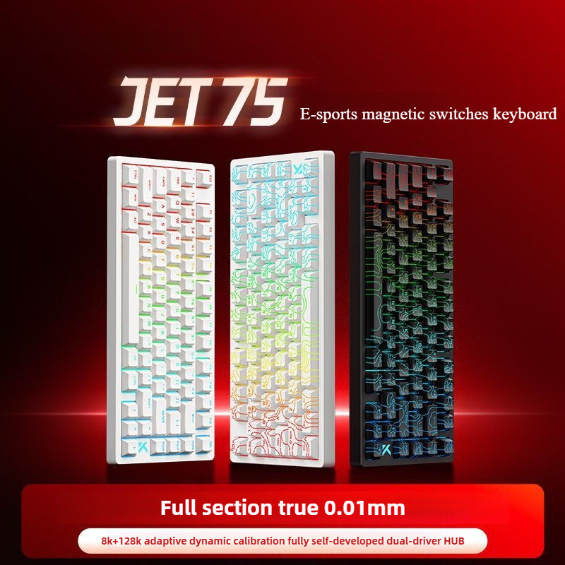 MCHOSE Jet 75 สวิทช์แม่เหล็ก E-sports คีย์บอร์ดแบบกลไก Rapid Trigger การปรับแต่งแบบมีสายปะเก็นโครงสร