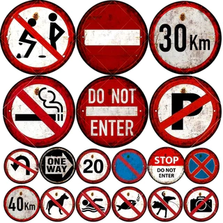 ป้าย STOP Vintage Metal Plaque - โรงรถ, บาร์, Man Cave Wall Decor
