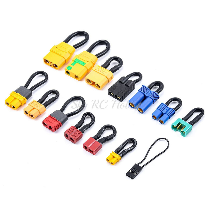 KS 1PCS Bind Plug Loop Connector สั้นวงจรแบตเตอรี่จัมเปอร์สาย T Deans XT30 XT60 XT60H XT90 XT90S EC3