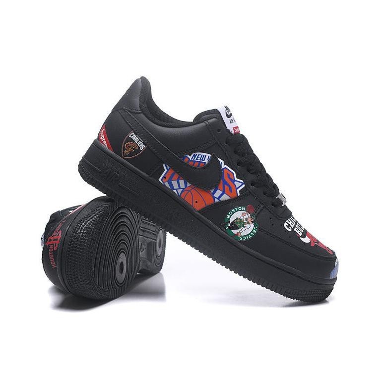 Nike Air Force 1 07 Low Nba X Supreme Black Pk Original Perfect Kick Limited แฟชั่น รองเท้า sports