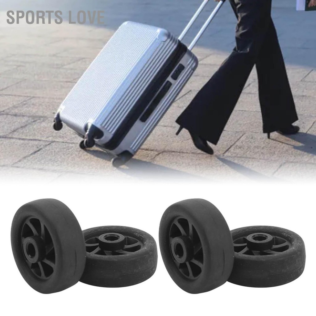 Sports Love 4pcs กระเป๋าเดินทางล้อเปลี่ยนทนทานเงียบ PVC หมุนกระเป๋าเดินทางล้อเลื่อนซ่อม