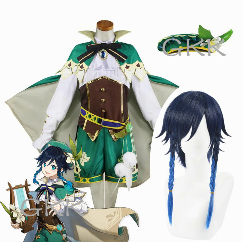 GK Venti Cosplay Game Cosplay Costume Halloween Carnival For Woman Men Clothes