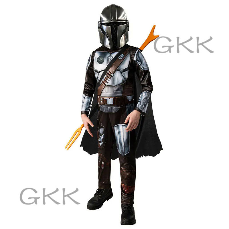 GK The Mandalorian Cosplay Costume Kids Bodysuit Star Wars Mandalorian Jumpsuits Mask Suit Halloween