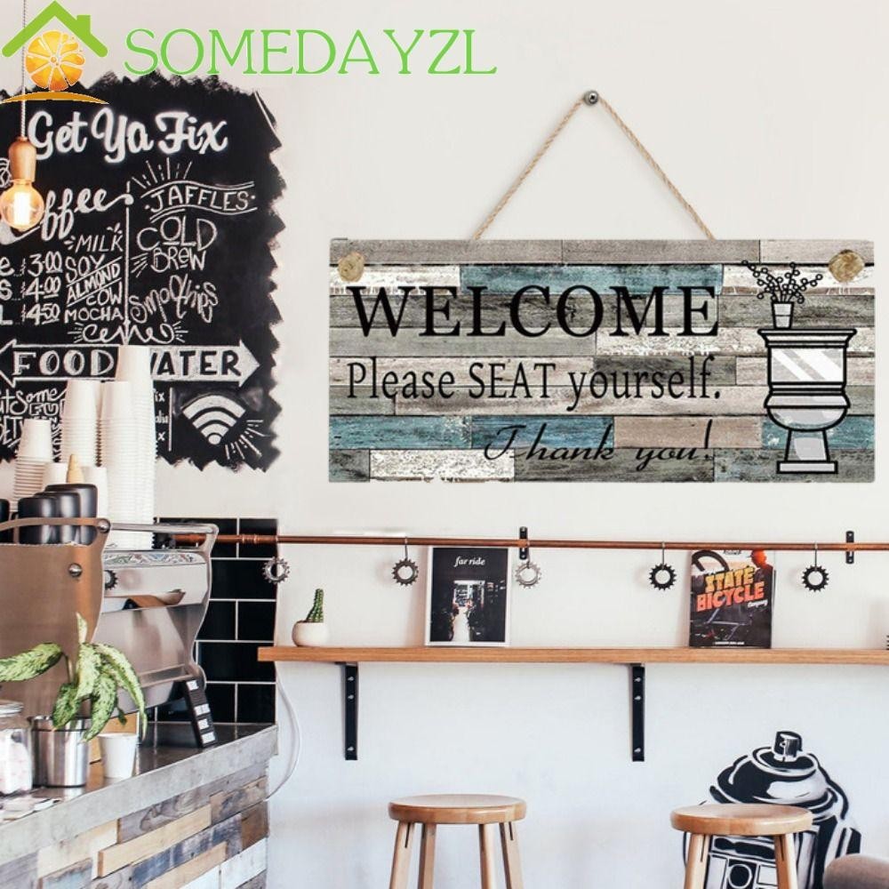 Somedayzl ป้ายไม้ ลายกาแฟ สไตล์วินเทจ สําหรับแขวนตกแต่งร้านกาแฟ บาร์
