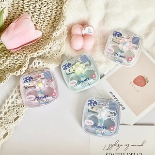 🌼ตลับคอนแทค 🌼เซตเล็ก ดอกไม้ flower Clear box