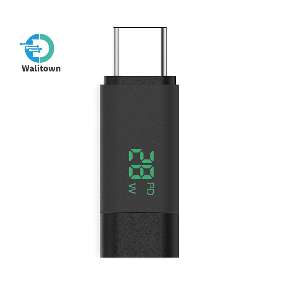 อะแดปเตอร์สายชาร์จ Type C เป็น Type C 100W หน้าจอดิจิทัล ชาร์จไว สําหรับ USB เป็น Type C