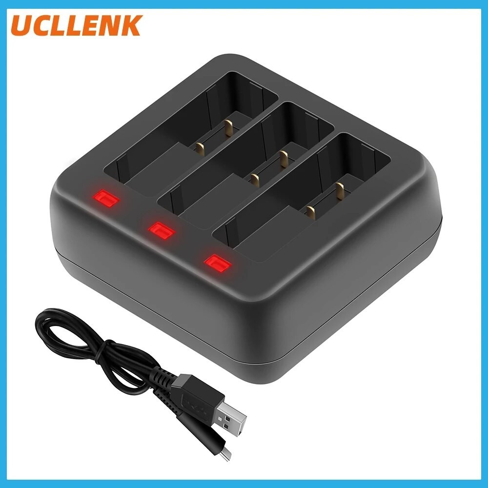 Battery Charger Hub Battery LED Charger for DJI OSMO Action 3 Camera Battery USB Chargung Hub Sport 