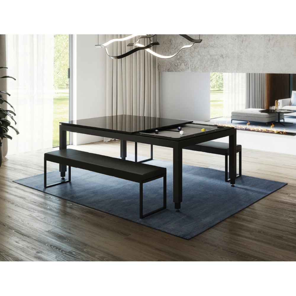 Aramith FusionTables โต๊ะพูลไดนิ่ง แบล็กเลเบล ฝาปิดกระจกนิรภัย 7.5 ฟุต Dining Pool Table 7.5ft.