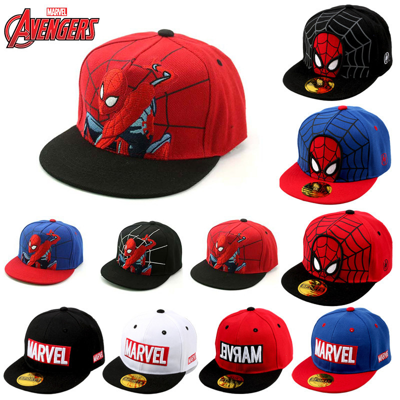 หมวกเบสบอล ลาย Marvel Avengers Spiderman Hulk Iron Man Captain America ขนาด 50-54 ซม. เหมาะกับของขวัญวันเกิด สําหรับเด็กผู้ชาย และเด็กผู้หญิง
