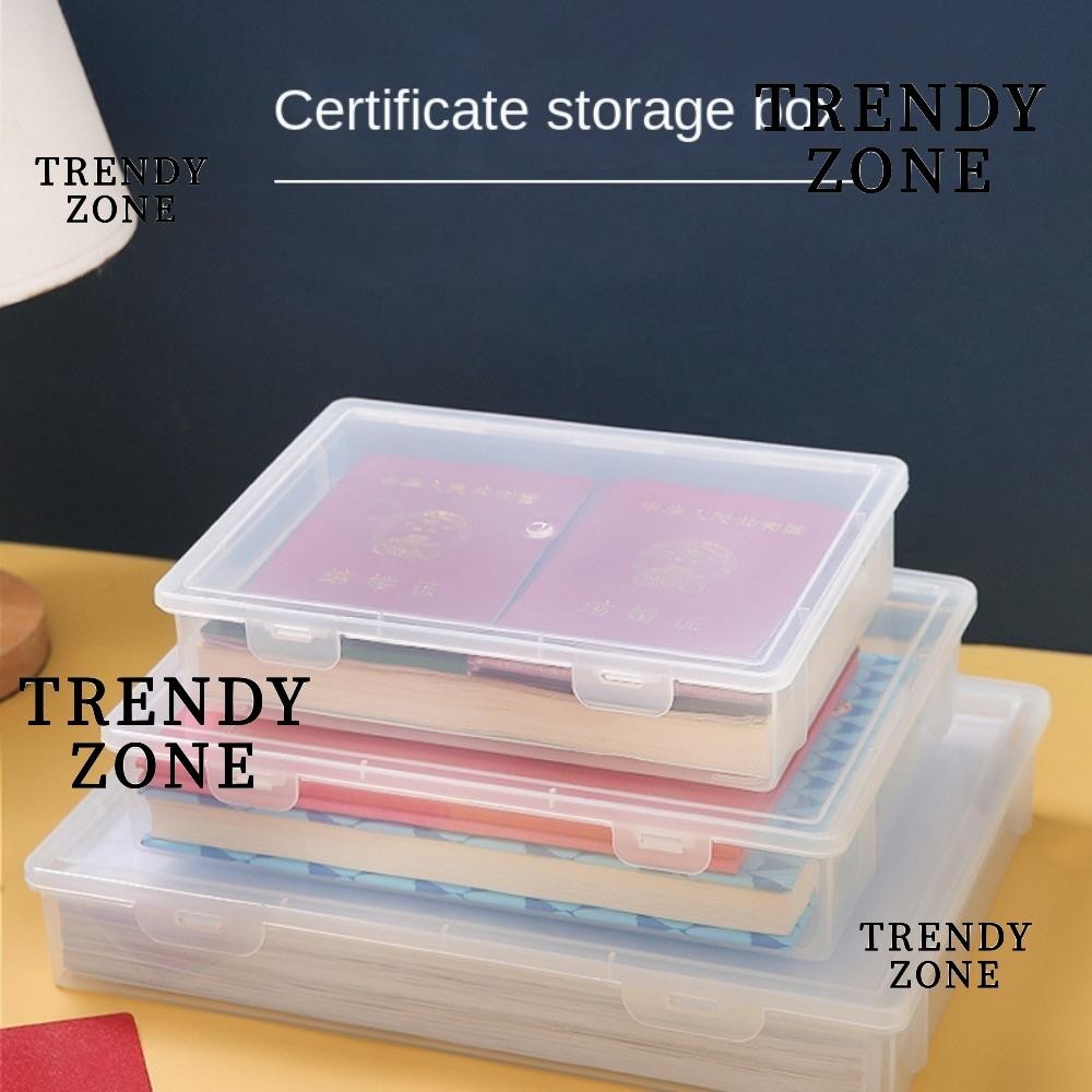 Trendyzone กล่องพลาสติก ทรงสี่เหลี่ยม ขนาด A4 กันฝุ่น สําหรับใส่เอกสาร