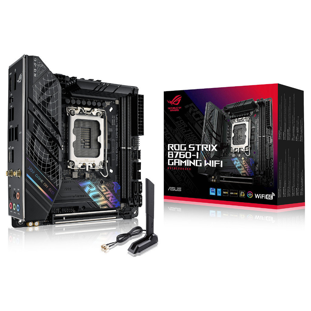 ASUS ROG STRIX B760-I GAMING WiFi Intel LGA1700 DDR5 ITX Motherboard เมนบอร์ด