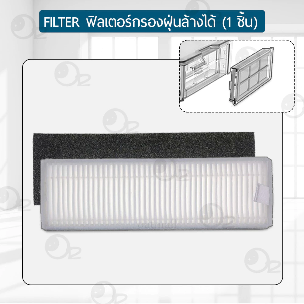 อะไหล่โรบอทดูดฝุ่น Xiaomi Mijia G1 / MJSTG1 / Mop Essential ผ้าถู แปรง ฟิลเตอร์ thumbnail 3