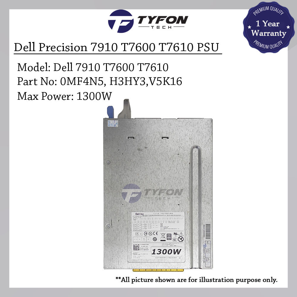 Dell Precision T7910 T7610 แหล่งจ่ายไฟ PSU 1300W D1300EF-00 D1300EF-01 MF4N5 H3HY3(ตกแต่งใหม่)