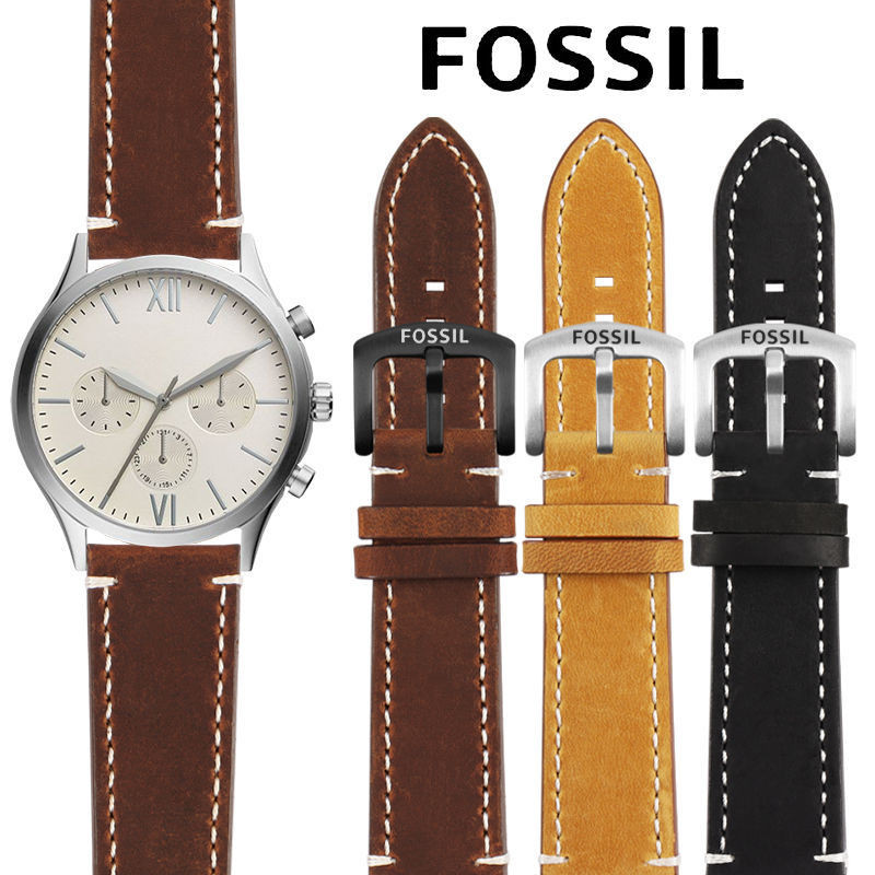 Fossil สายนาฬิกาข้อมือหนังแท้ 22 มม. อุปกรณ์เสริม สําหรับผู้ชาย FS4656 FS4682 FS5586 FS5436