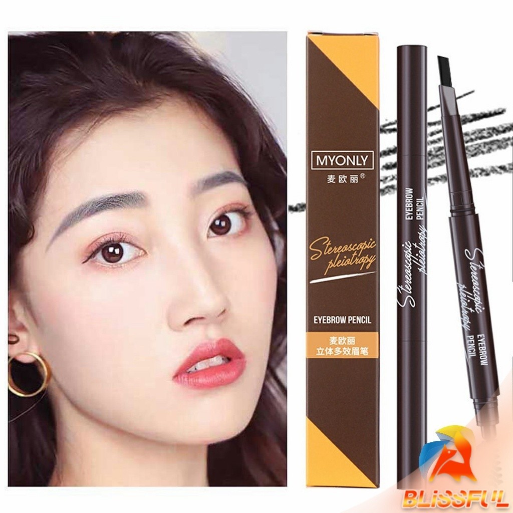 B.F ดินสอเขียนคิ้ว หัวคู่ กันน้ำ ทนทานกว่า  2 หัว  automatic eyebrow pencil
