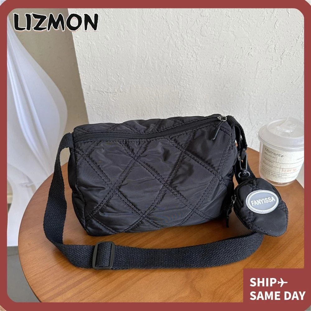Lizmon กระเป๋าสะพายไหล่ กระเป๋าถือ ผ้าฝ้าย สีพื้น แฟชั่นสําหรับสตรี