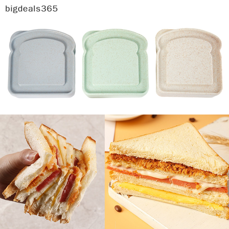 [bigdeals365] กล่องอาหารกลางวัน แซนวิช พลาสติก พร้อมฝาปิด ใช้ซ้ําได้ 1 ชิ้น