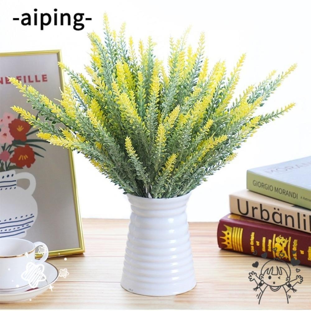 Aiping ช่อดอกลาเวนเดอร์ปลอม พลาสติก สําหรับตกแต่งบ้าน งานแต่งงาน ปาร์ตี้