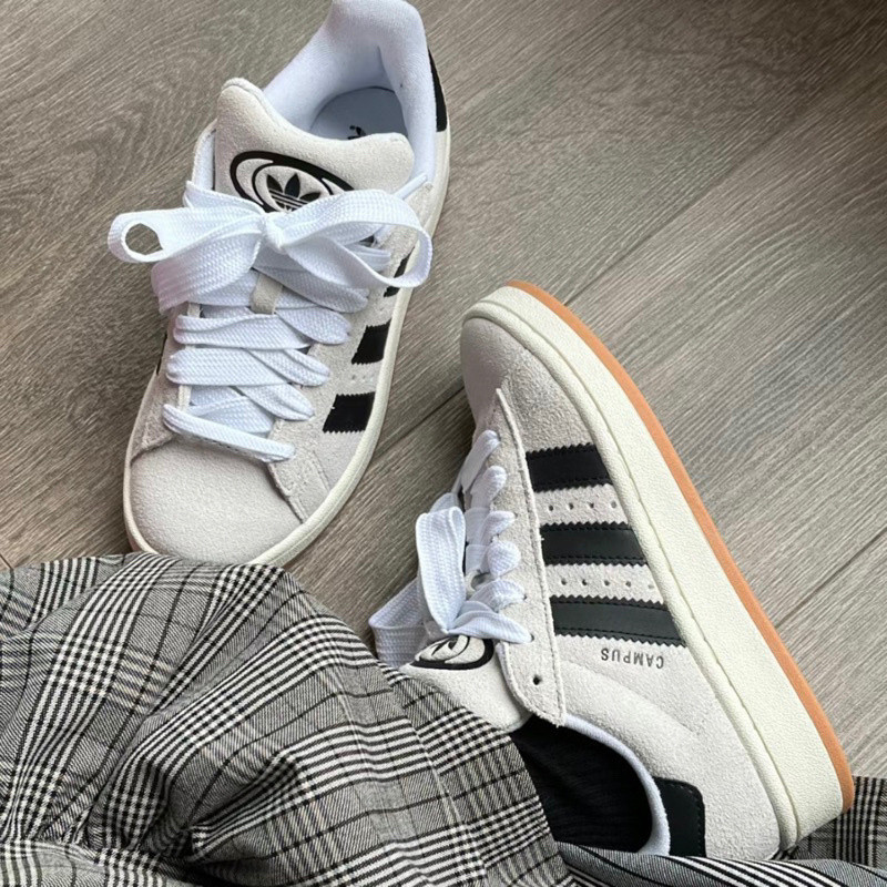 รุ่นสูง ADS Campus 00S รองเท้าขนมปัง Beige สีดําสีขาว Caramel Sole Suede Retro GY0042