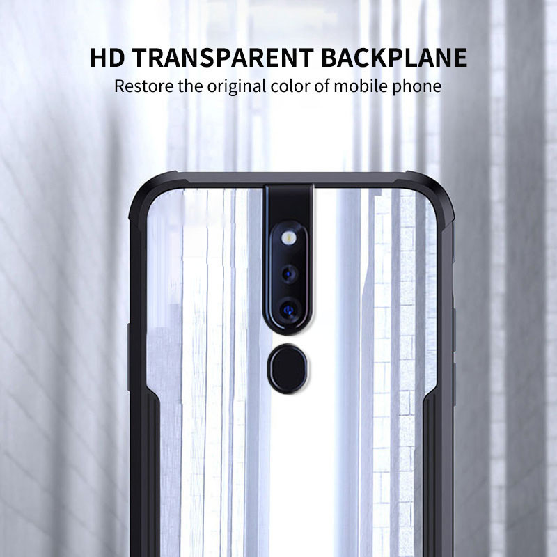 สําหรับ OPPO F11 Pro CPH1969 CPH1987 CPH2063 CPH2039 Slim อะคริลิคโปร่งใสกลับกรณีเสริมมุม Soft TPU กรอบกันชนฝาครอบ - รูปที่ 3