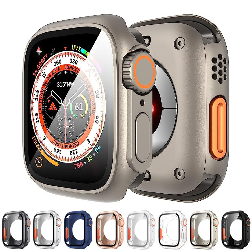 เคสกันชนหน้า หลัง แบบแข็ง สําหรับ Apple Watch 44 มม. 45 มม. 40 มม. 41 มม. iwatch 9 8 7 6 5 4 SE
