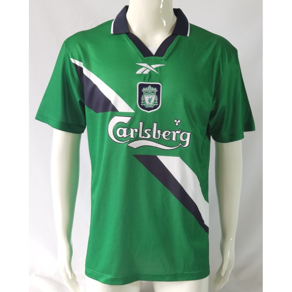 เสื้อกีฬาแขนสั้น ลายทีมชาติฟุตบอล Liverpool 99-00 Liverpool สีเขียว สไตล์วินเทจ ไซซ์ S-XXL สําหรับผู้ใหญ่
