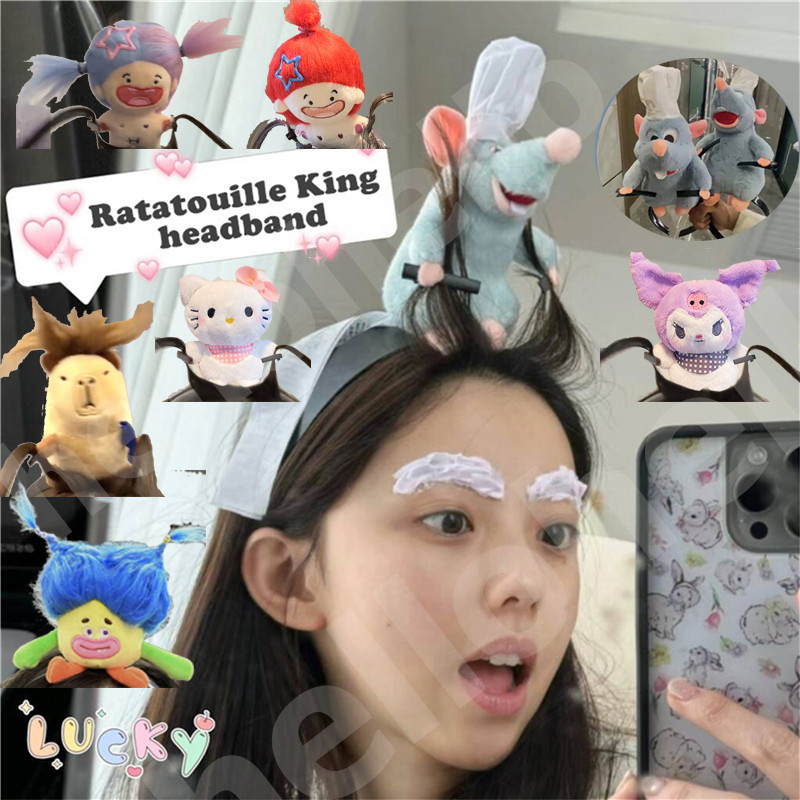 ที่คาดผม Ratatouille ที่คาดผมตุ๊กตาผ้าพลัฌที่คาดผมปีกกว้างฝรั่งเศสที่คาดผมปีกกว้างตลกและน่ารักการ์ตูนสาวที่คาดผมของขวัญวันเกิดสาวเครื่องประดับผม