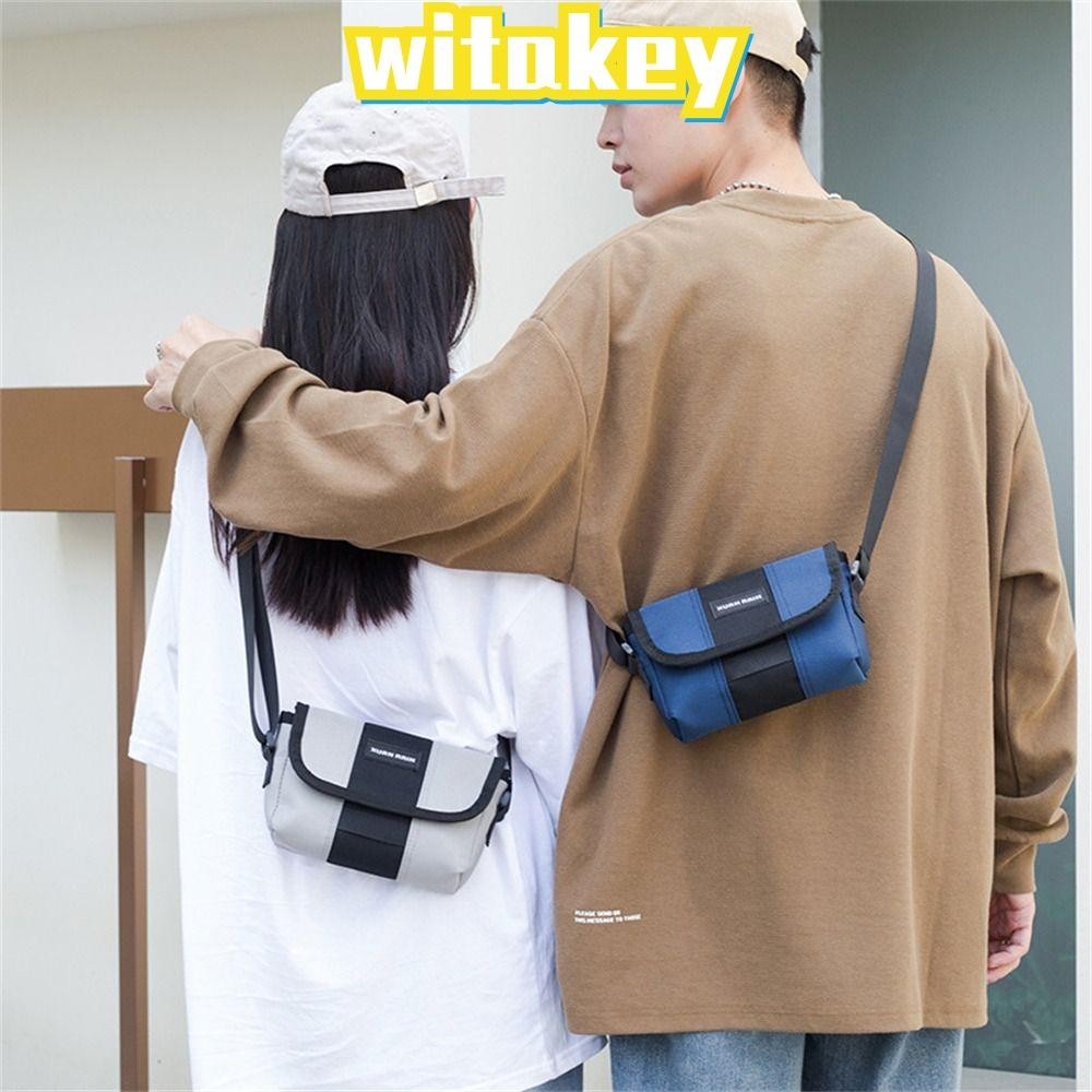 Witakey กระเป๋าสะพายไหล่ ผ้าไนล่อน กันน้ํา สีพื้น เหมาะกับการวิ่ง ขี่จักรยาน