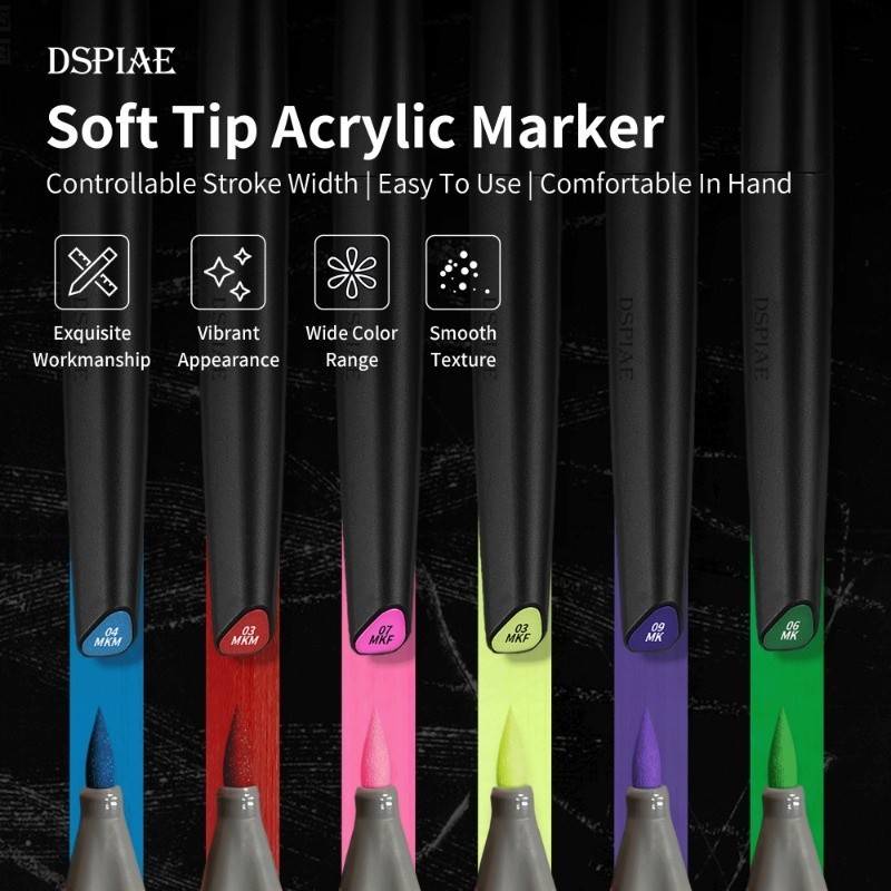 Dspiae เป ็ นมิตรกับสิ ่ งแวดล ้ อม Water-based Soft Tip Marker สําหรับสีฐานสีเมทัลลิก Mecha Gundam Model Painting